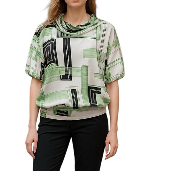 Diesel Geometric Retro Top Green - Picture 1 of 13